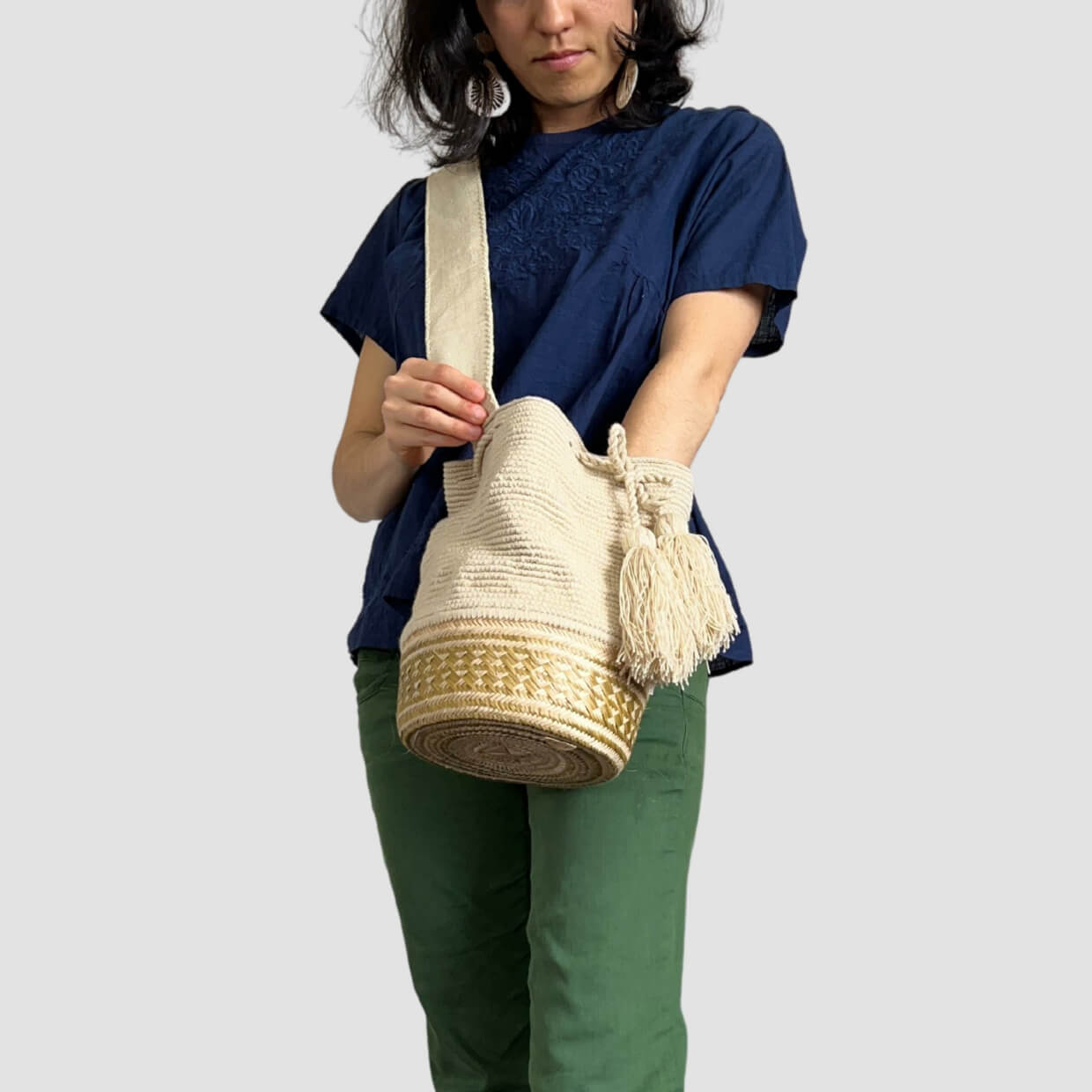 Cream & Jute Wayúu Style Bag