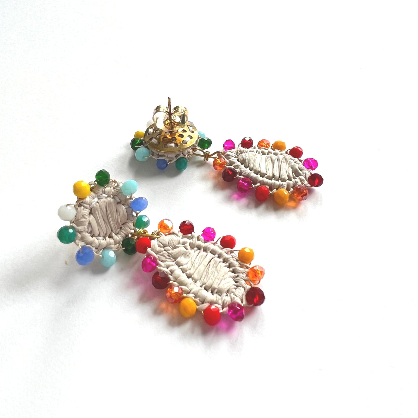 Small Happy Drops Raffia Earrings