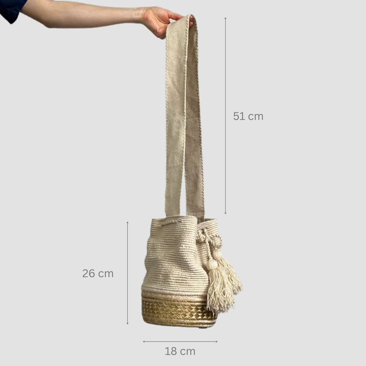 Cream & Jute Wayúu Style Bag
