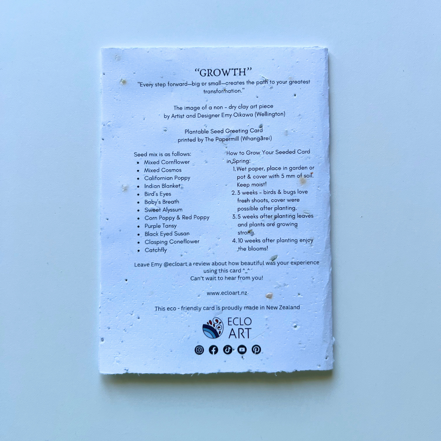 Growth - Seed of Connection Plantable Greeting Card