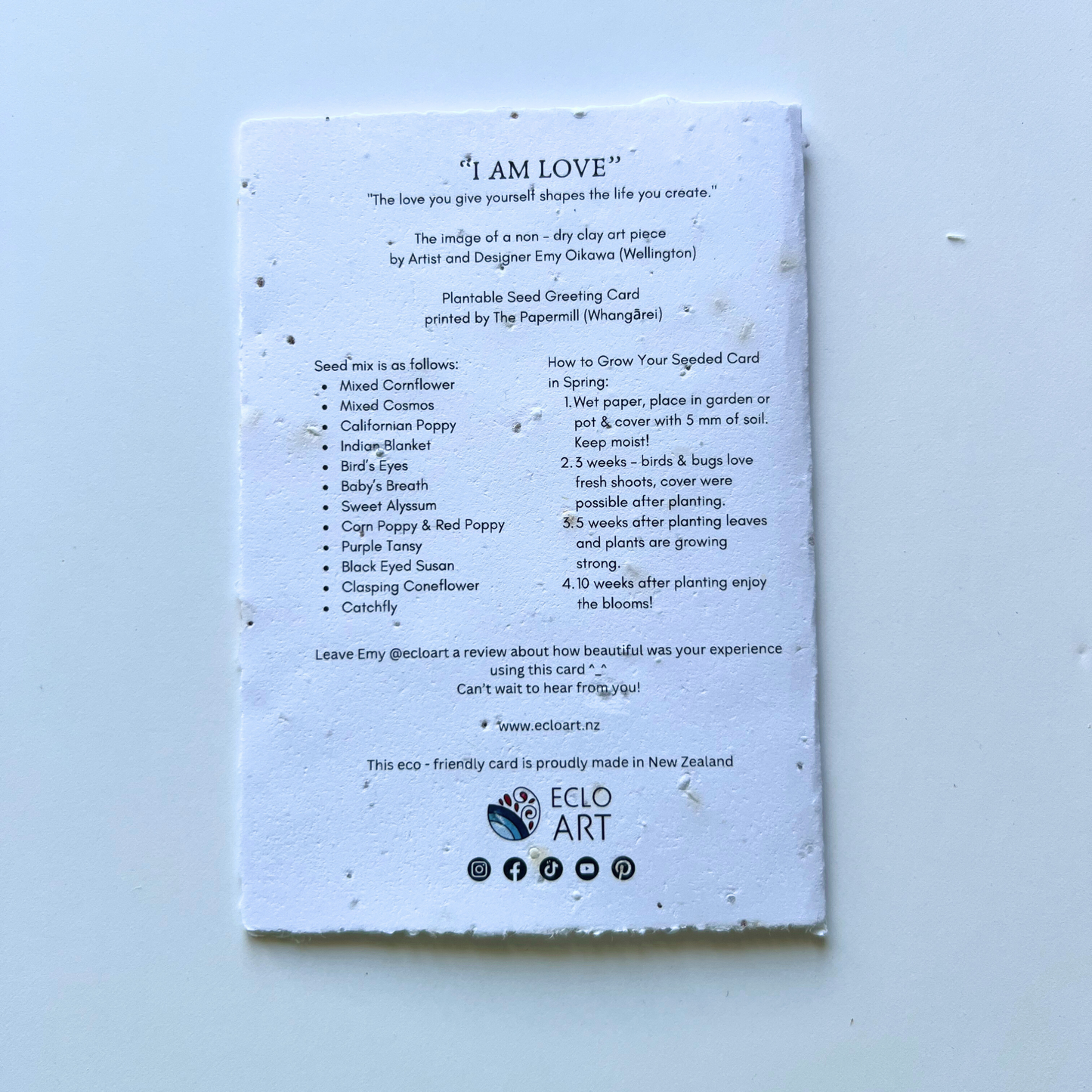 I AM LOVE - Seed of Connection Plantable Greeting Card