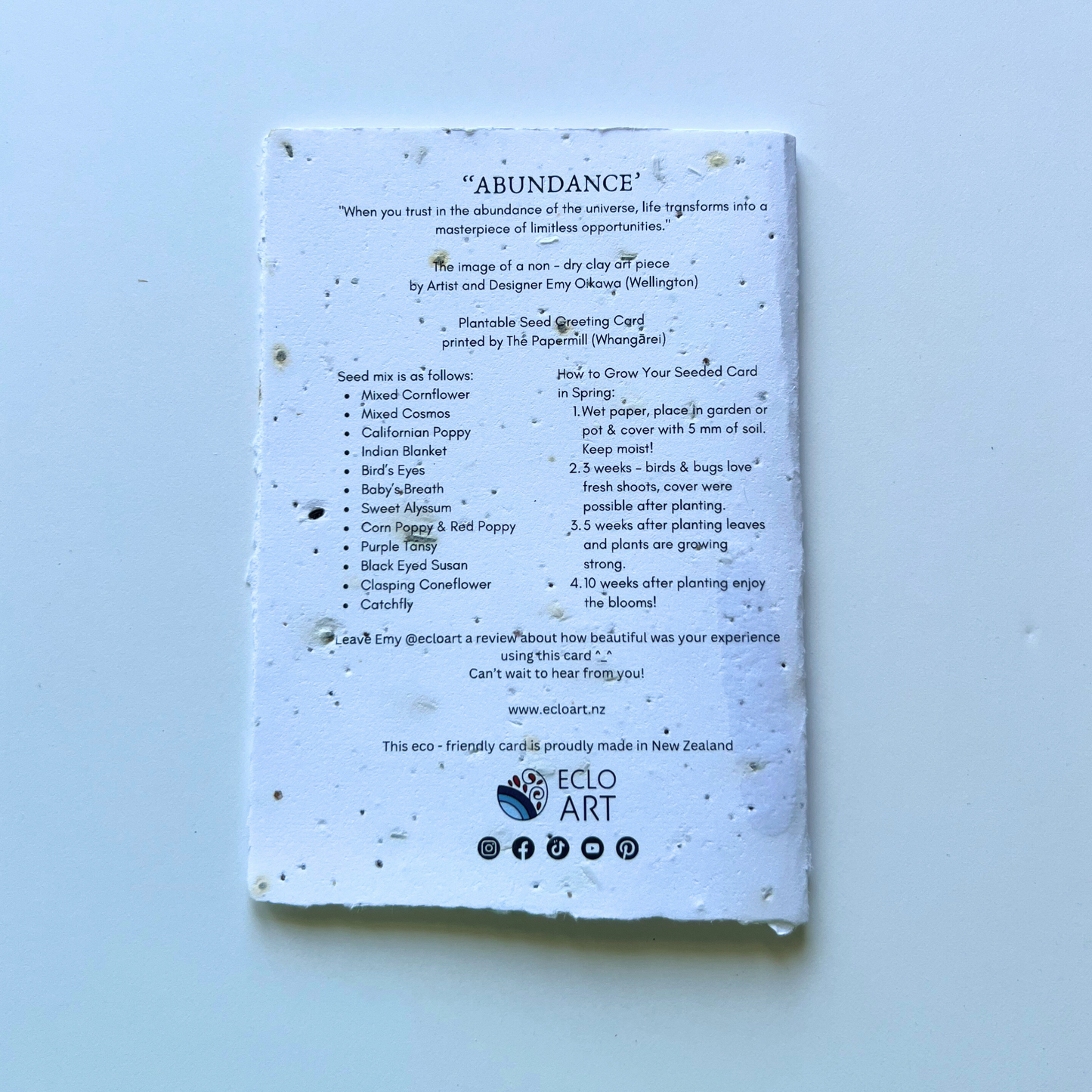 Abundance - Seed of Connection Plantable Greeting Card
