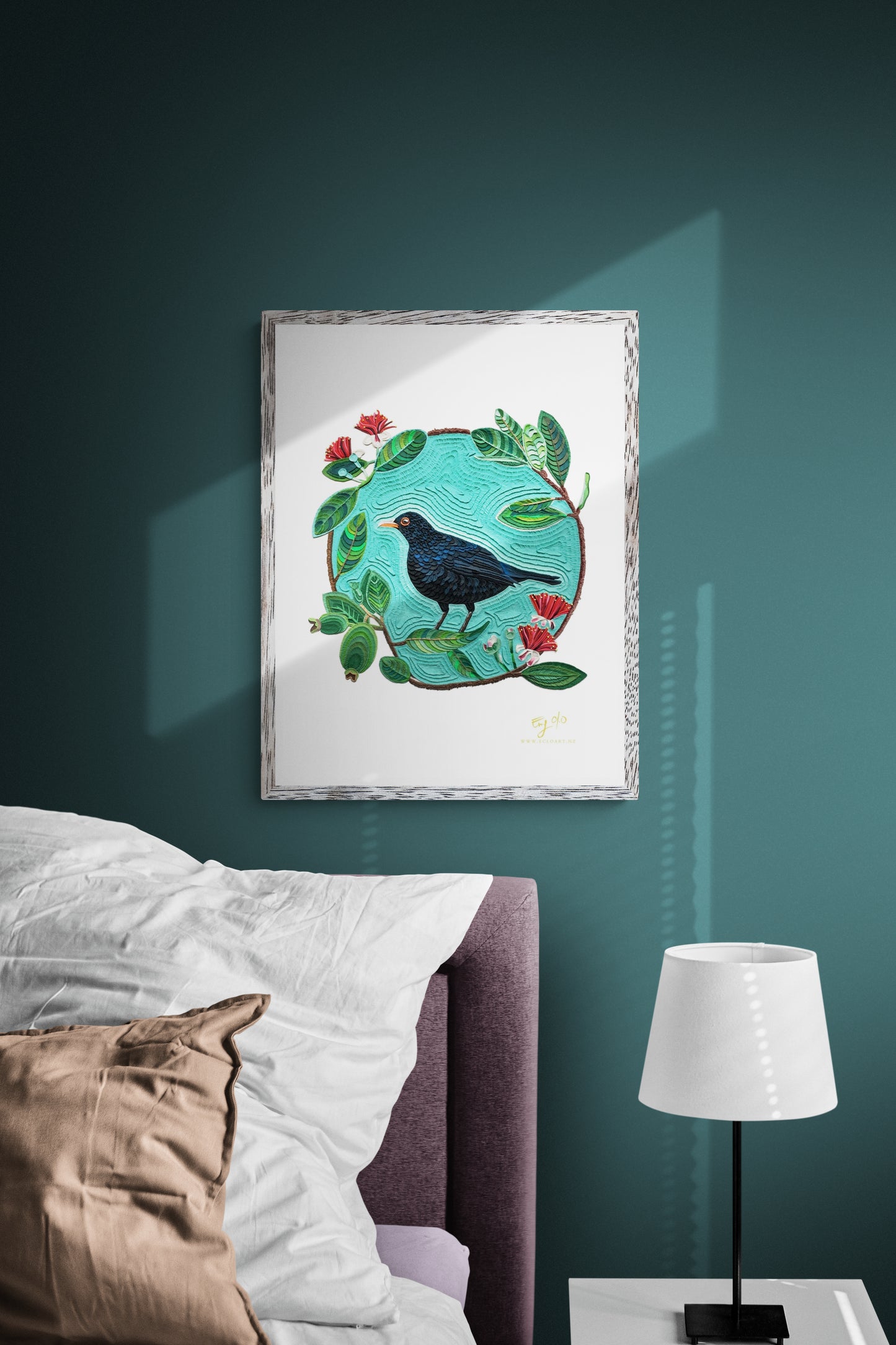 Eurasian Black Bird on a Feijoa Tree – Downloadable Print