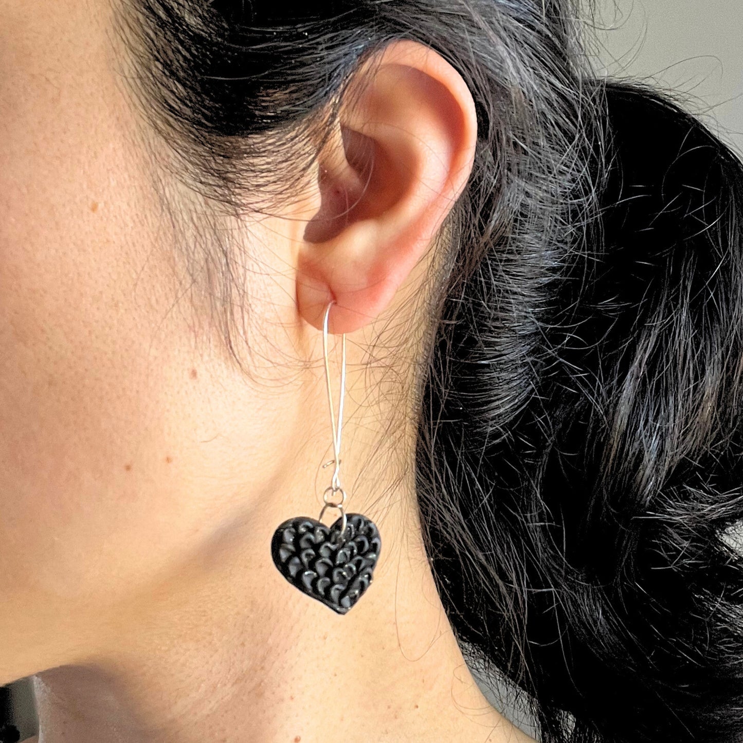 Black Heart Earrings