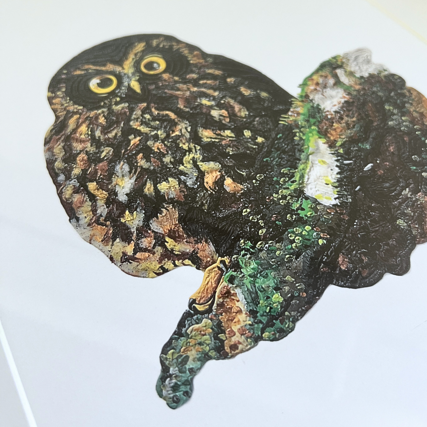 Ruru Bird Framed Clay Art Print