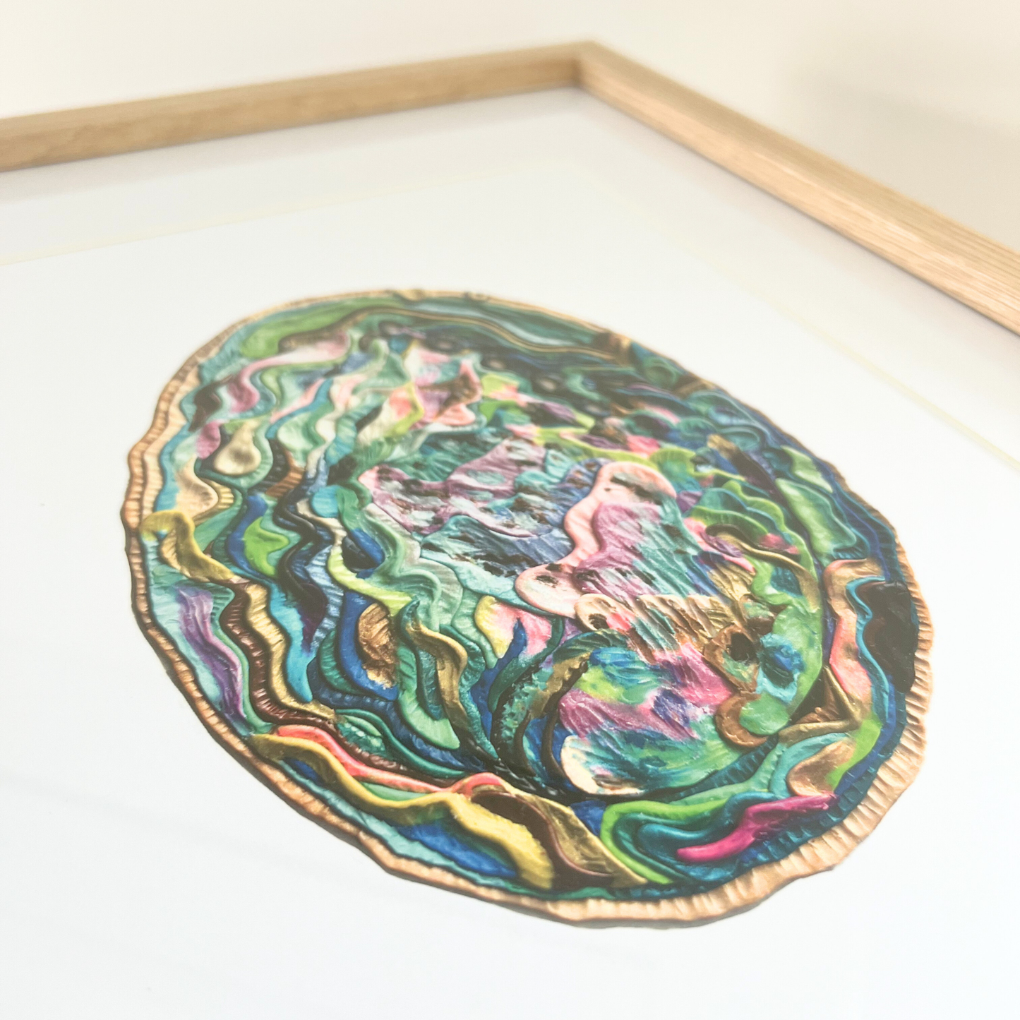 Paua Shell Framed Clay Art Print