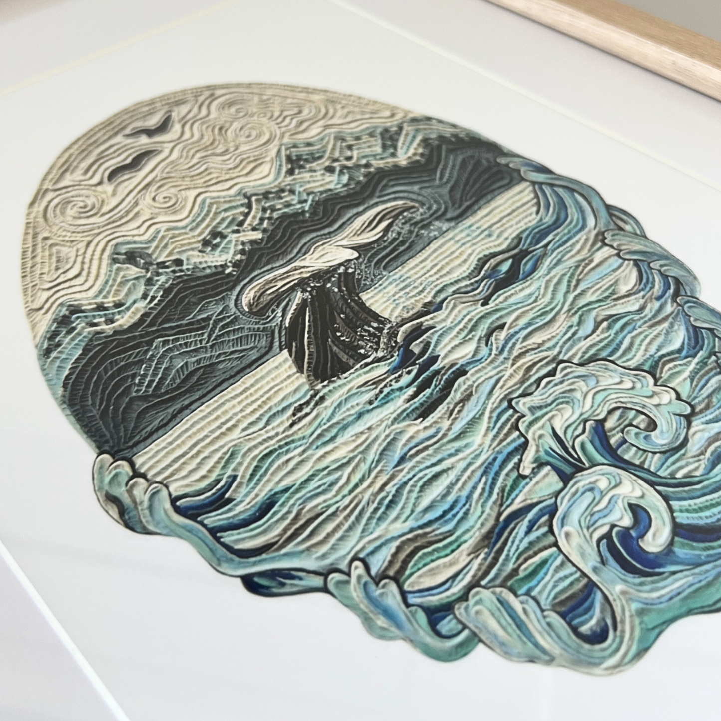 Ocean's Symphony Framed Clay Art Print