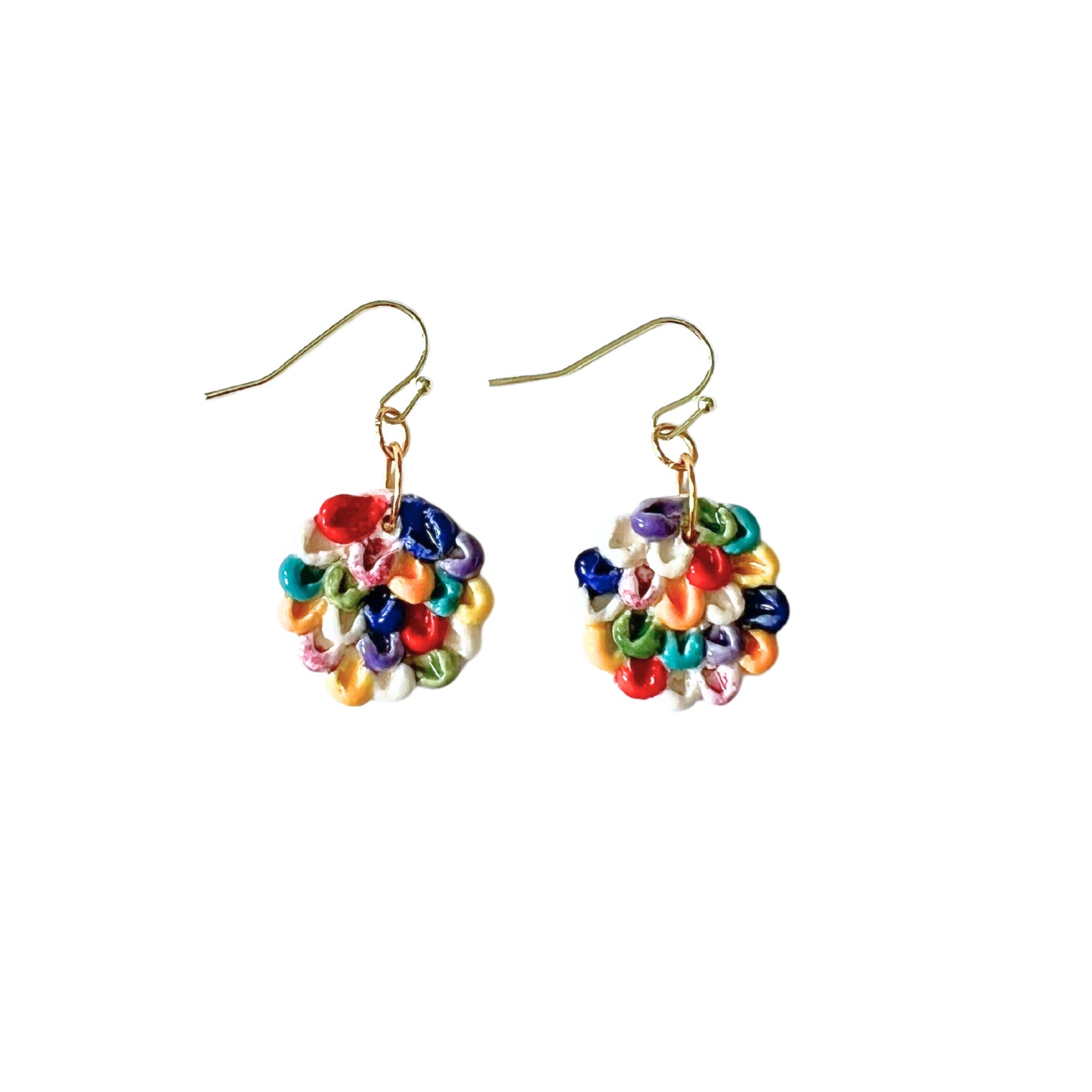 Renewal Small Colourful Feather Earrings // Textured