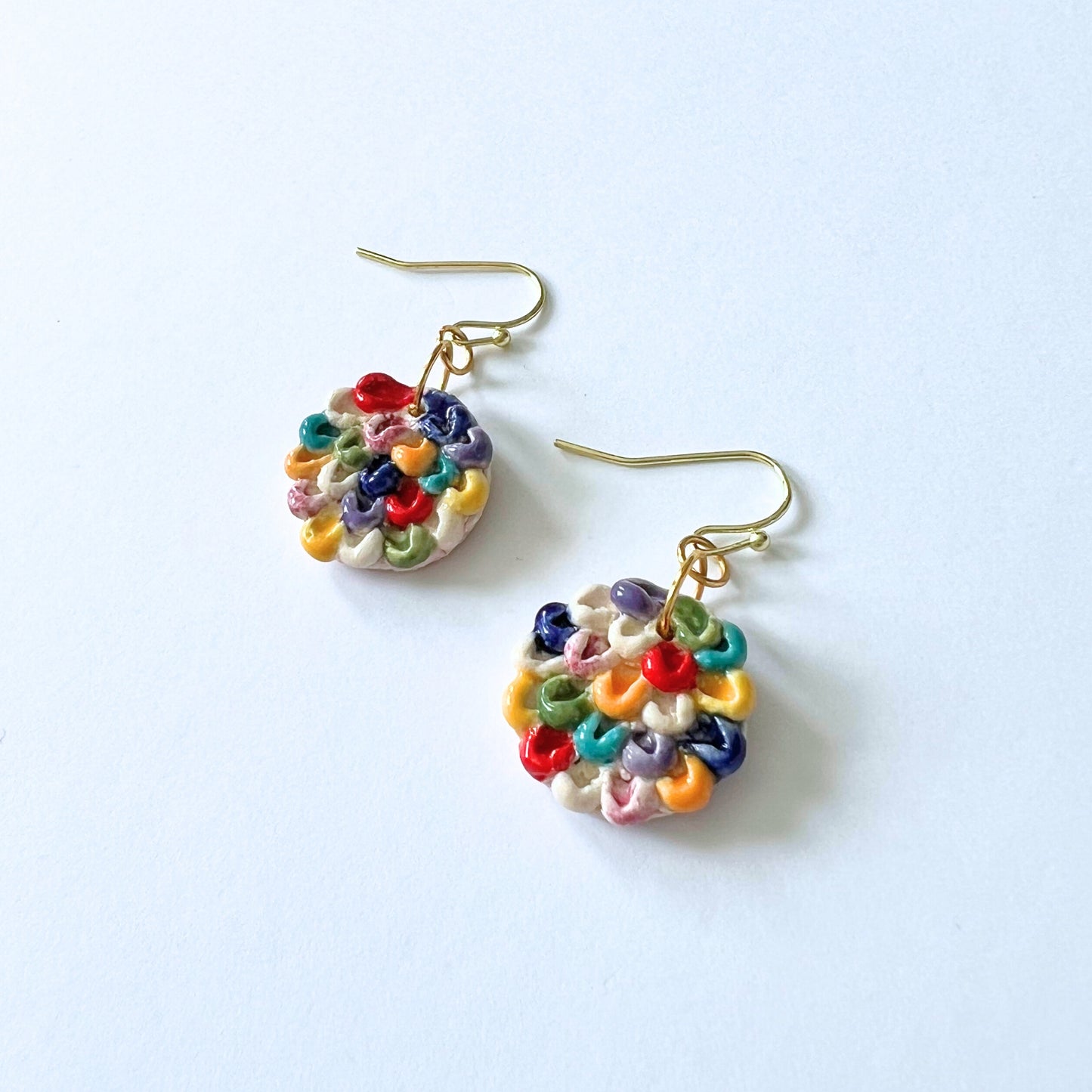 Renewal Small Colourful Feather Earrings // Textured