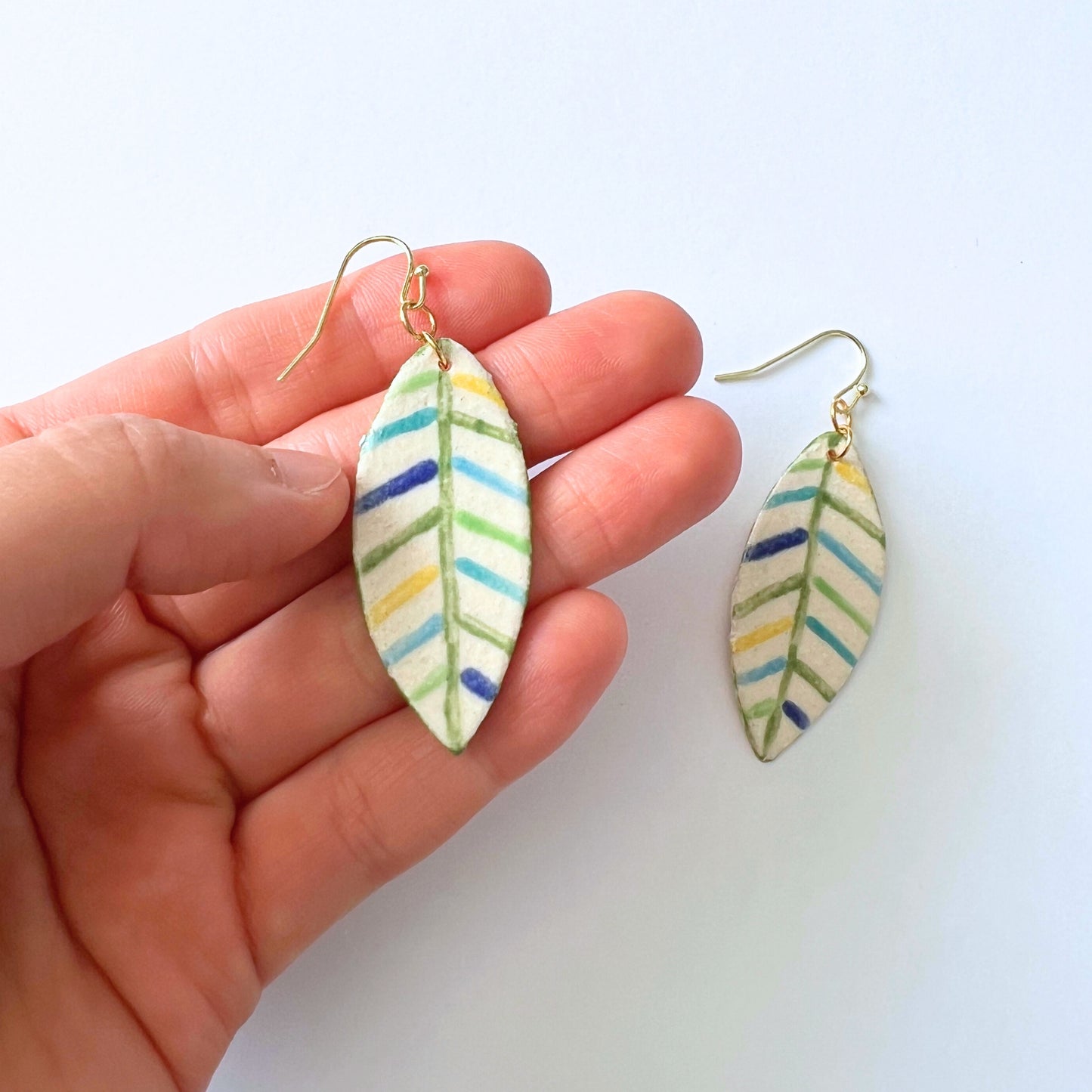 Serenity Leaf Earrings // Flat Surface