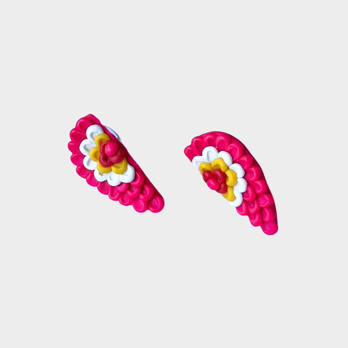 Half Flower Polymer Clay Stud