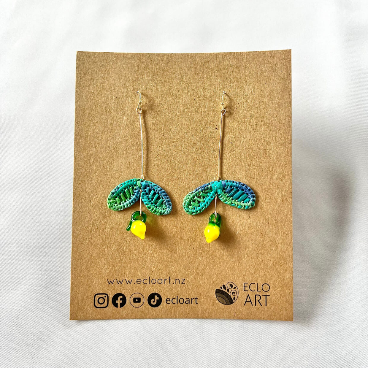 Picking Lemons & Capsicums Raffia Earrings