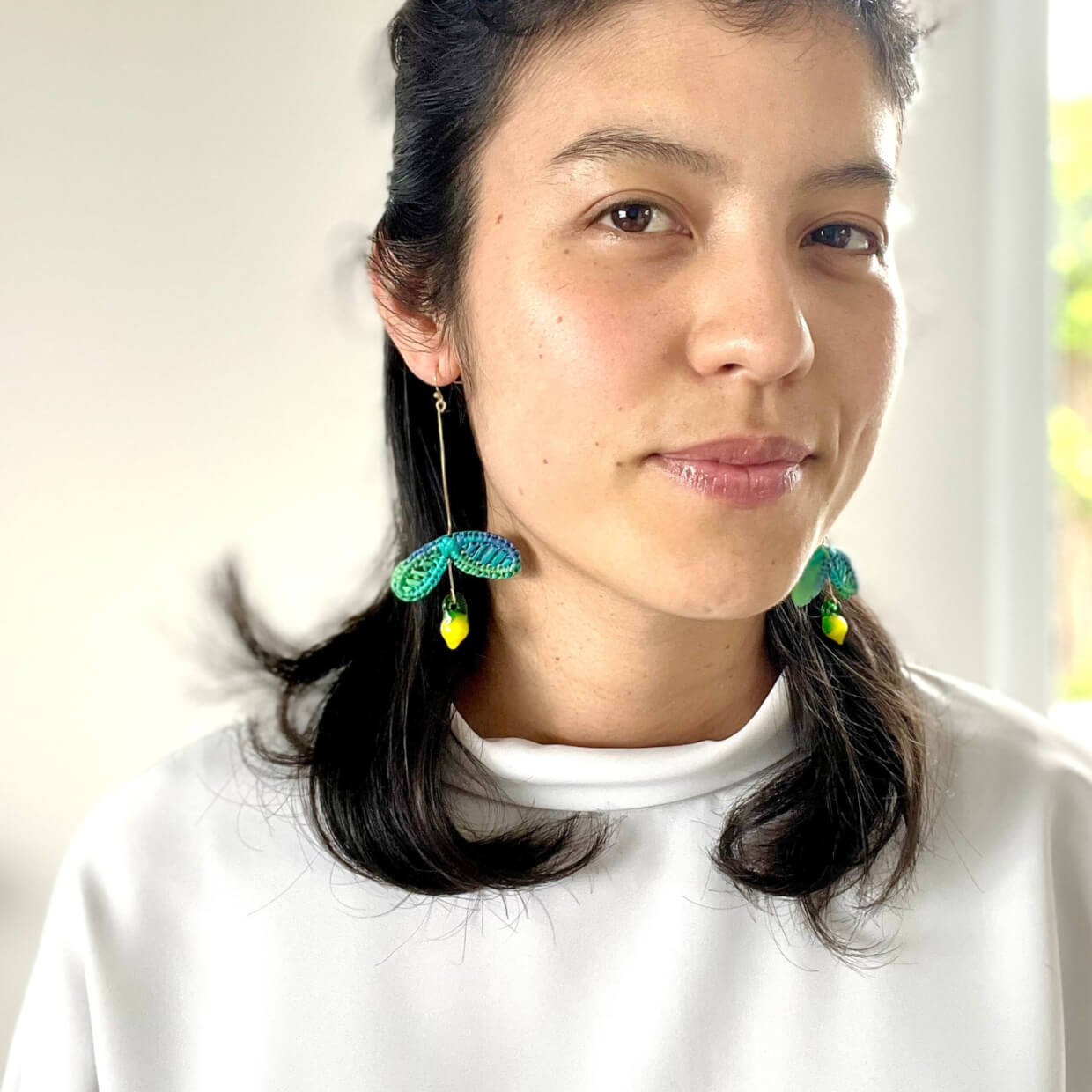 Picking Lemons & Capsicums Raffia Earrings