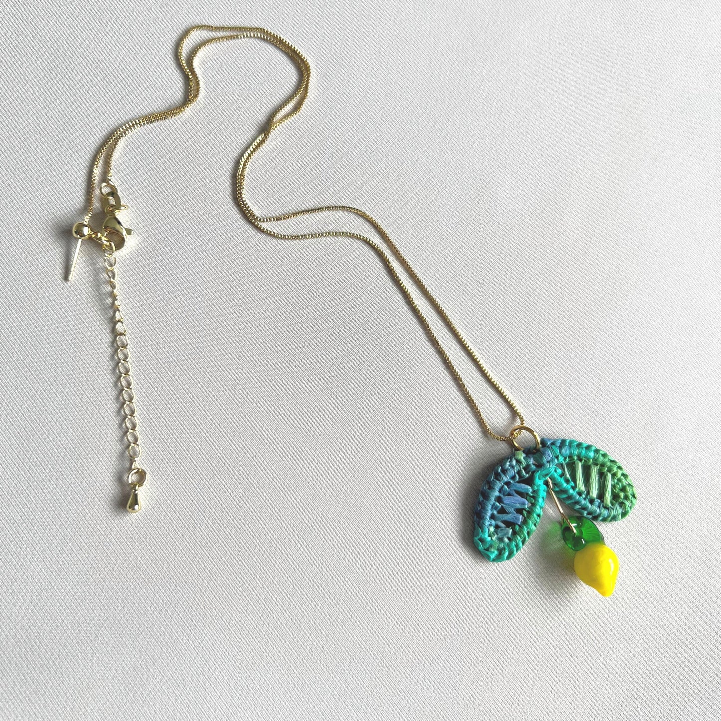 Lemon Raffia Necklace