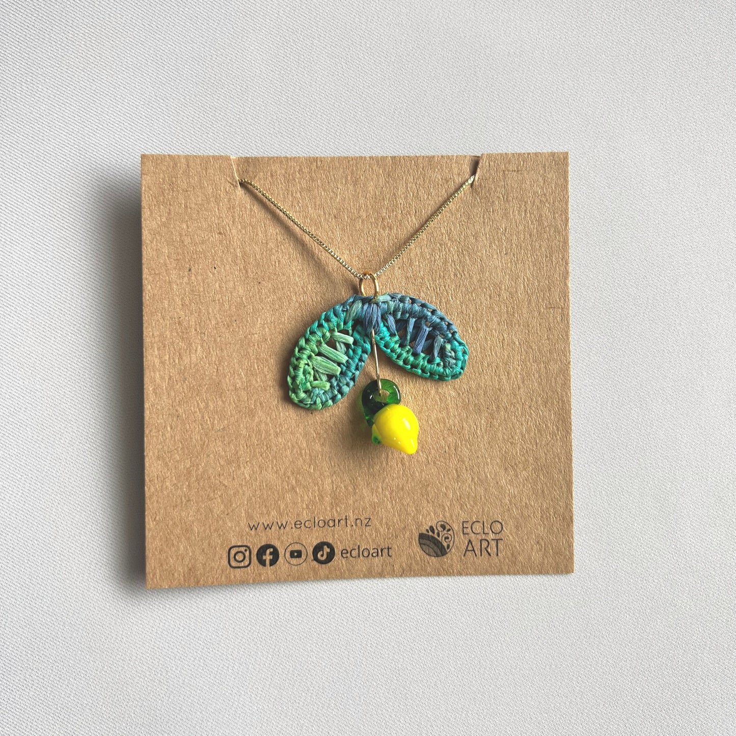 Lemon Raffia Necklace