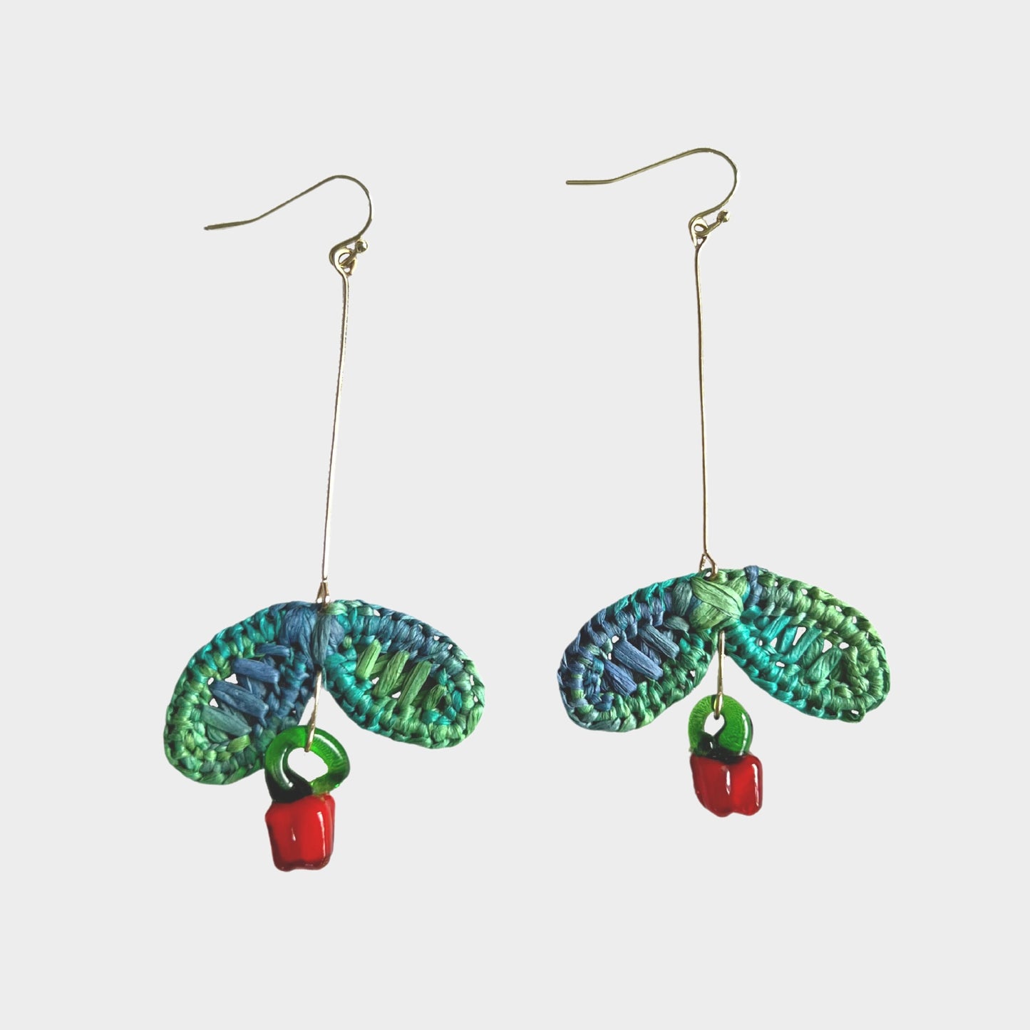 Picking Lemons & Capsicums Raffia Earrings