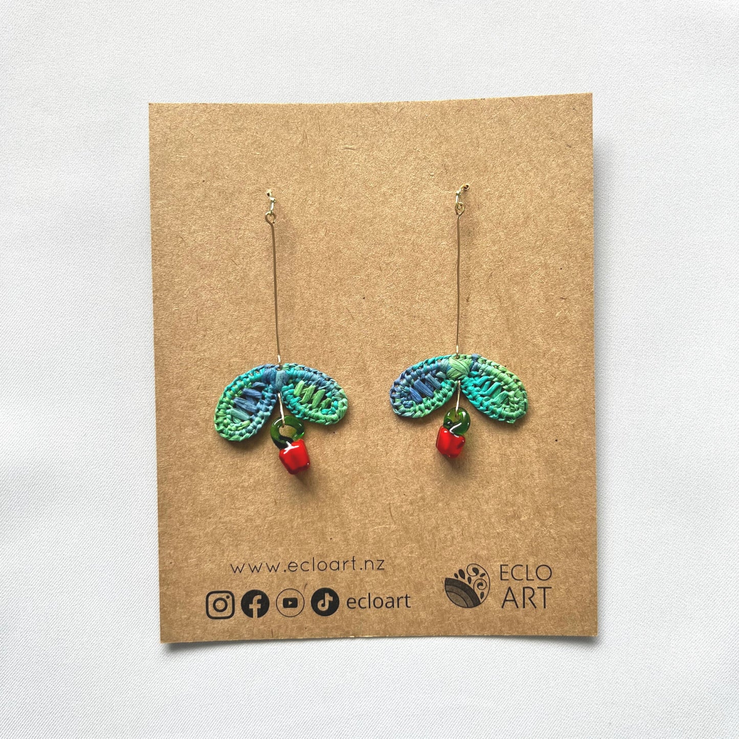 Picking Lemons & Capsicums Raffia Earrings