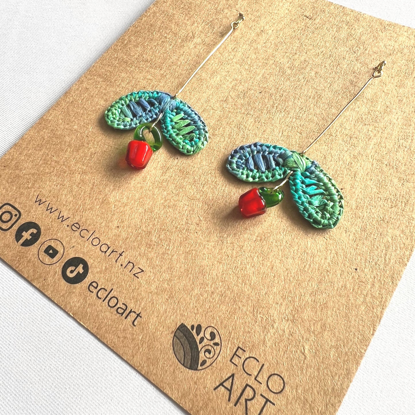 Picking Lemons & Capsicums Raffia Earrings