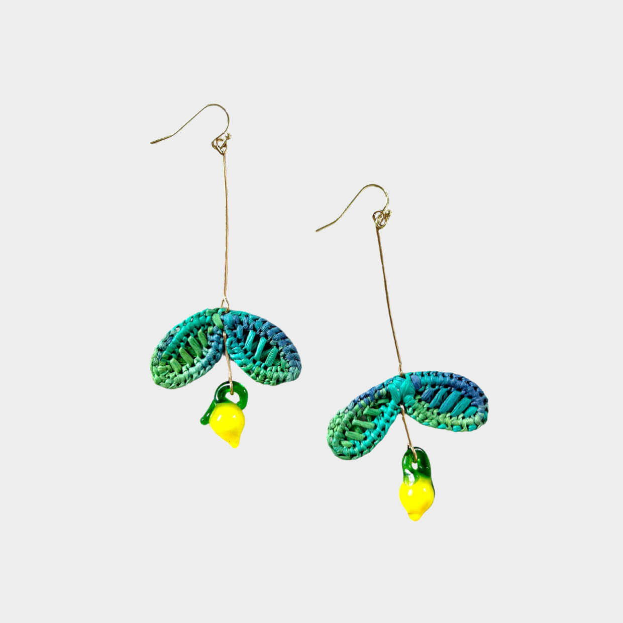 Picking Lemons & Capsicums Raffia Earrings