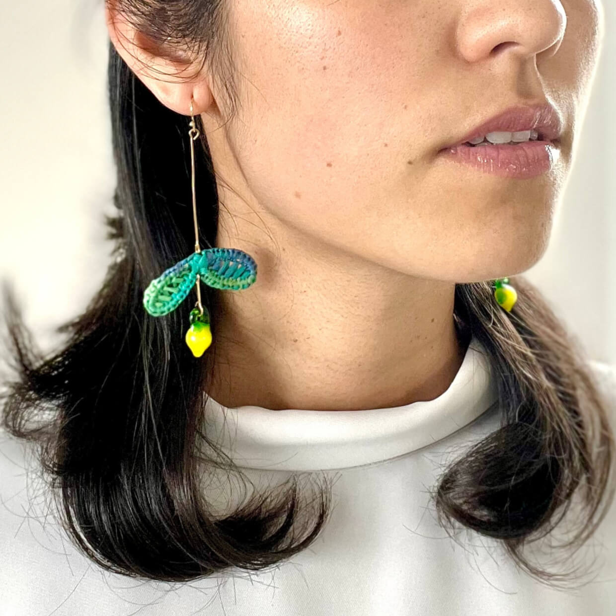 Picking Lemons & Capsicums Raffia Earrings