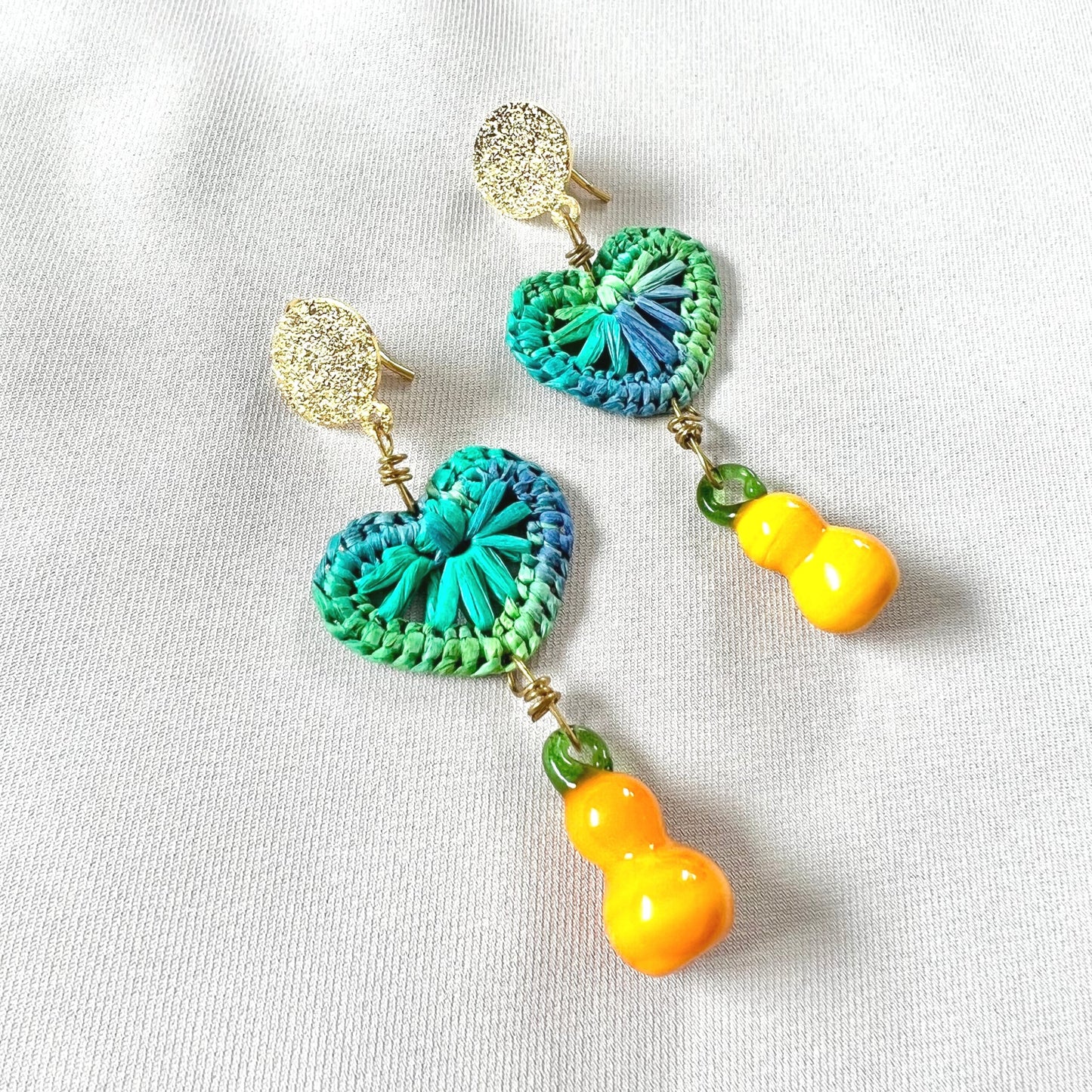 I Love Pumpkin Raffia Earrings