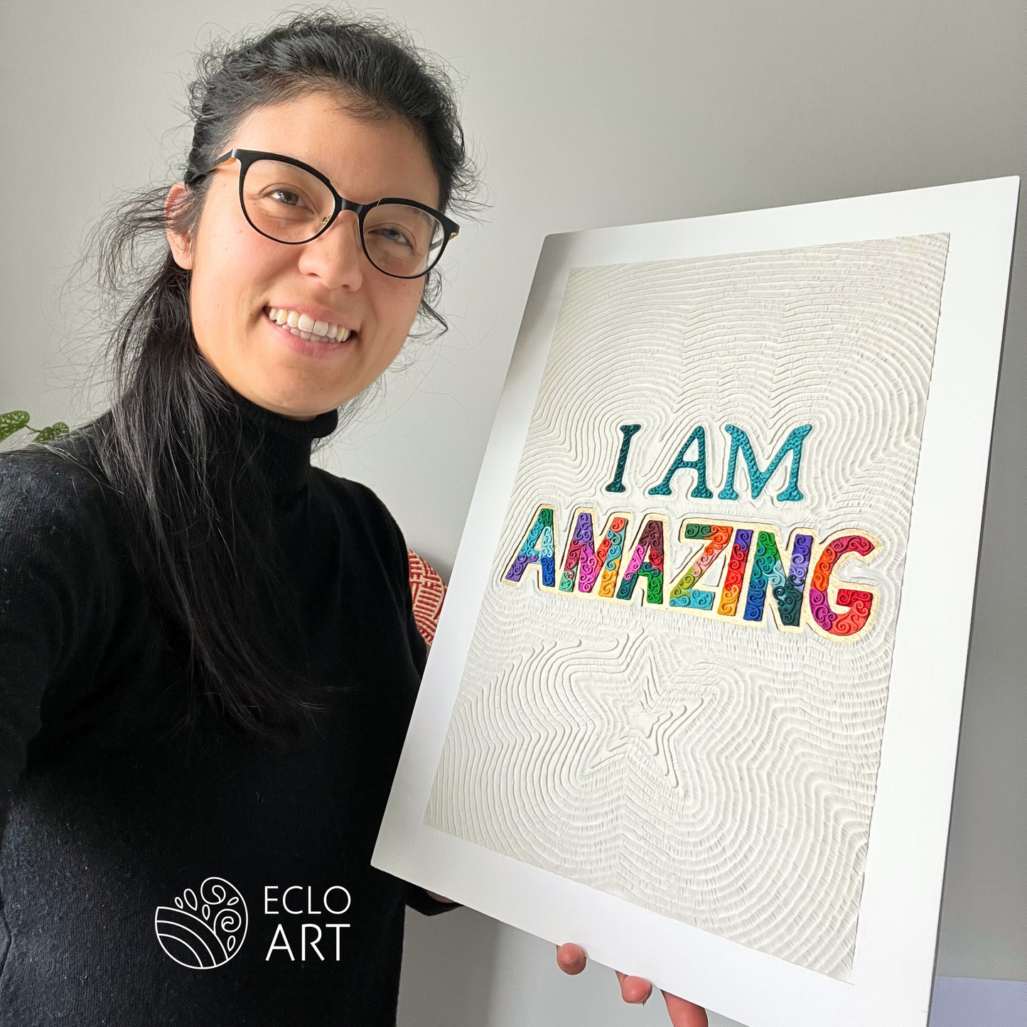 "I AM AMAZING" Clay Art Piece