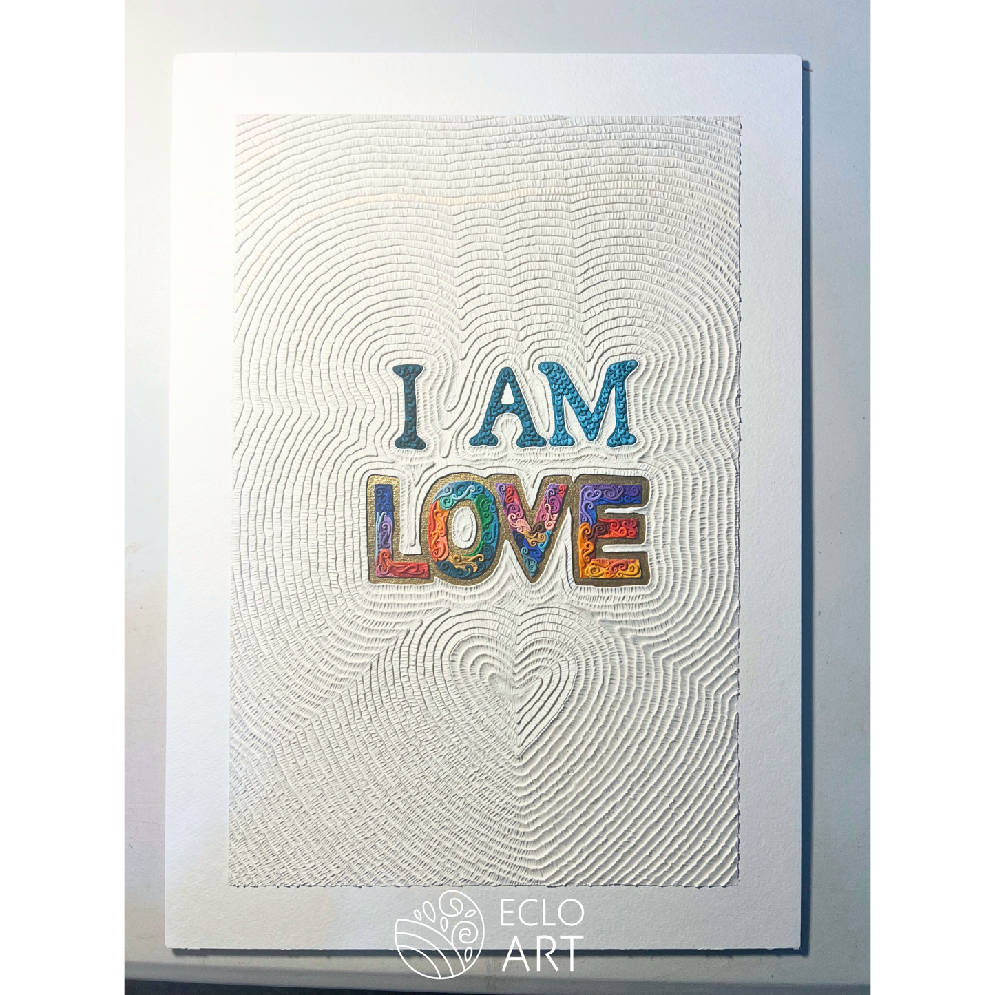 "I AM LOVE " Clay Art Piece