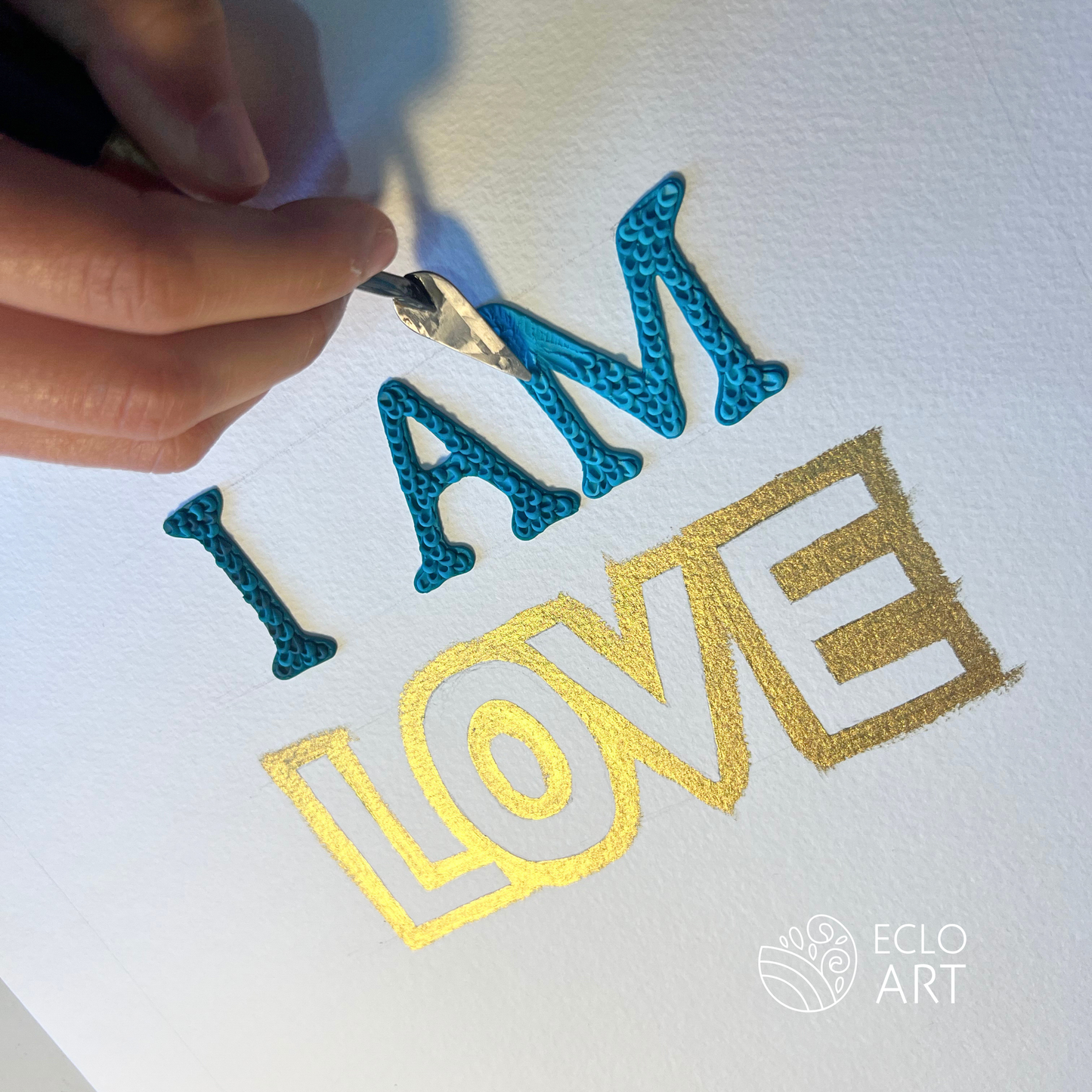 "I AM LOVE " Clay Art Piece