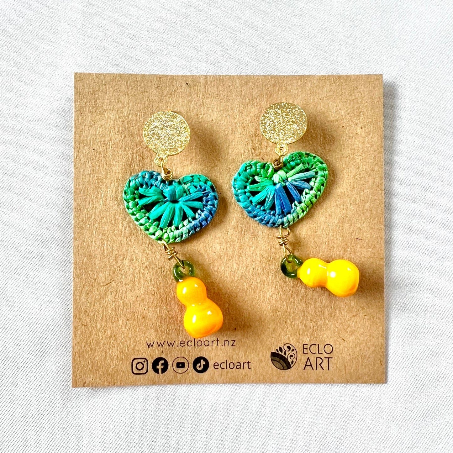 I Love Pumpkin Raffia Earrings
