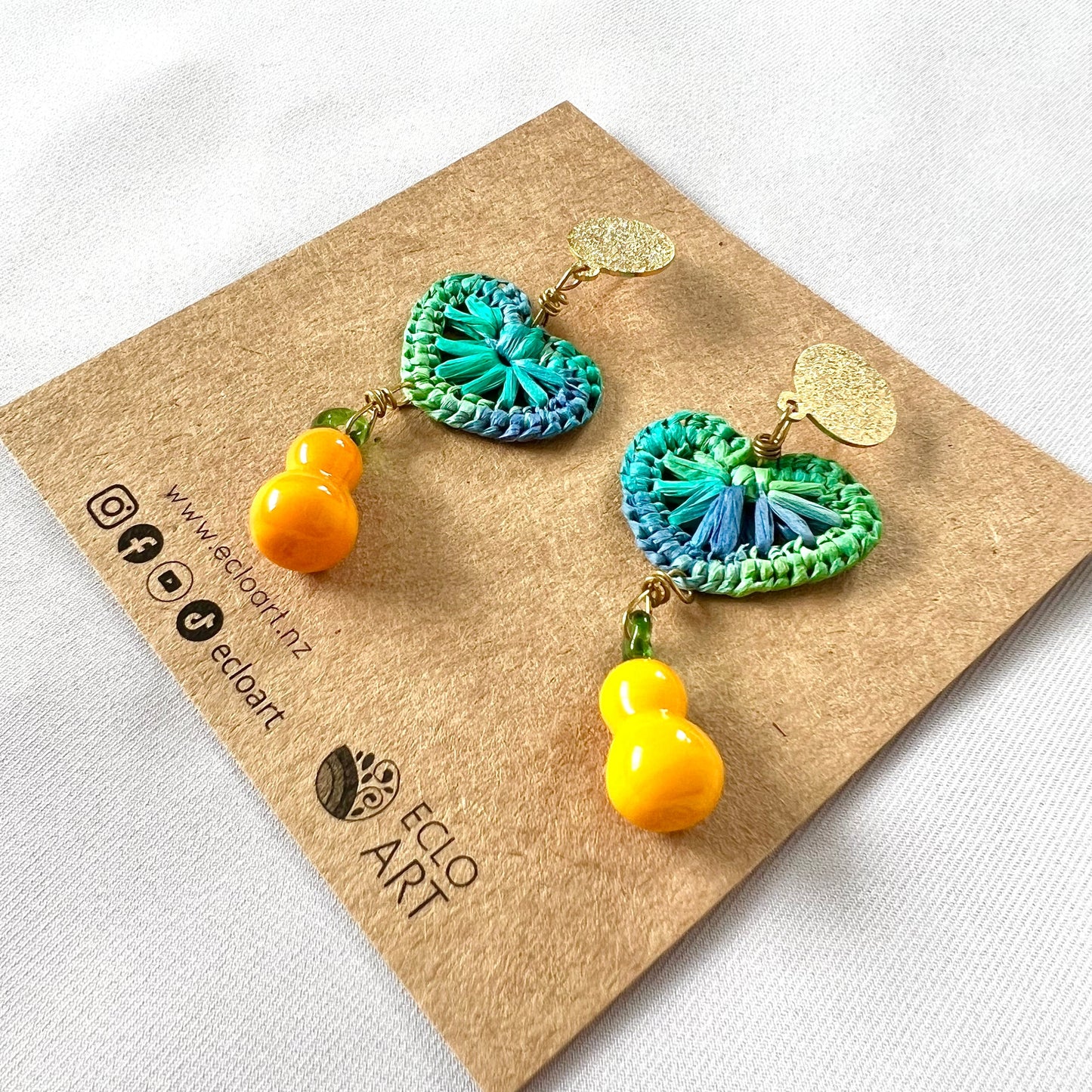 I Love Pumpkin Raffia Earrings