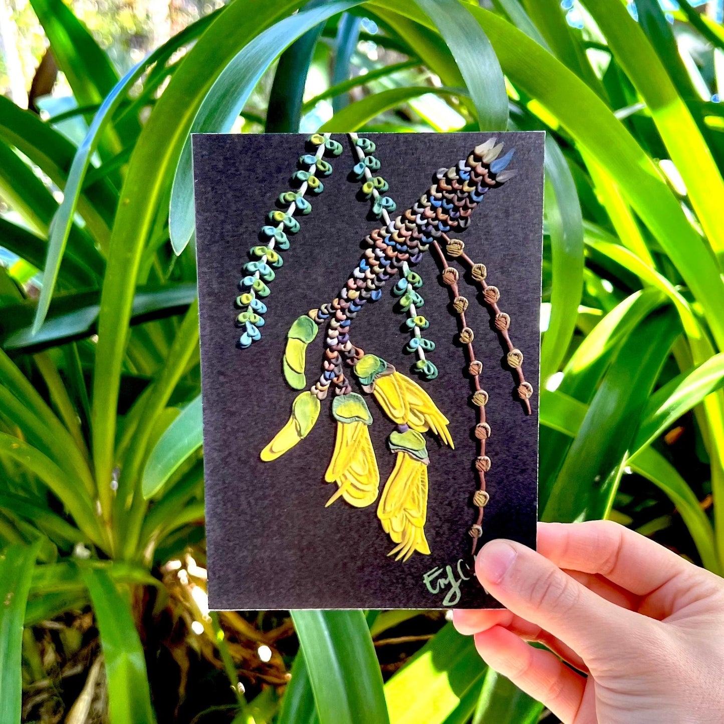 Kowhai Flower Reusable Greeting Card