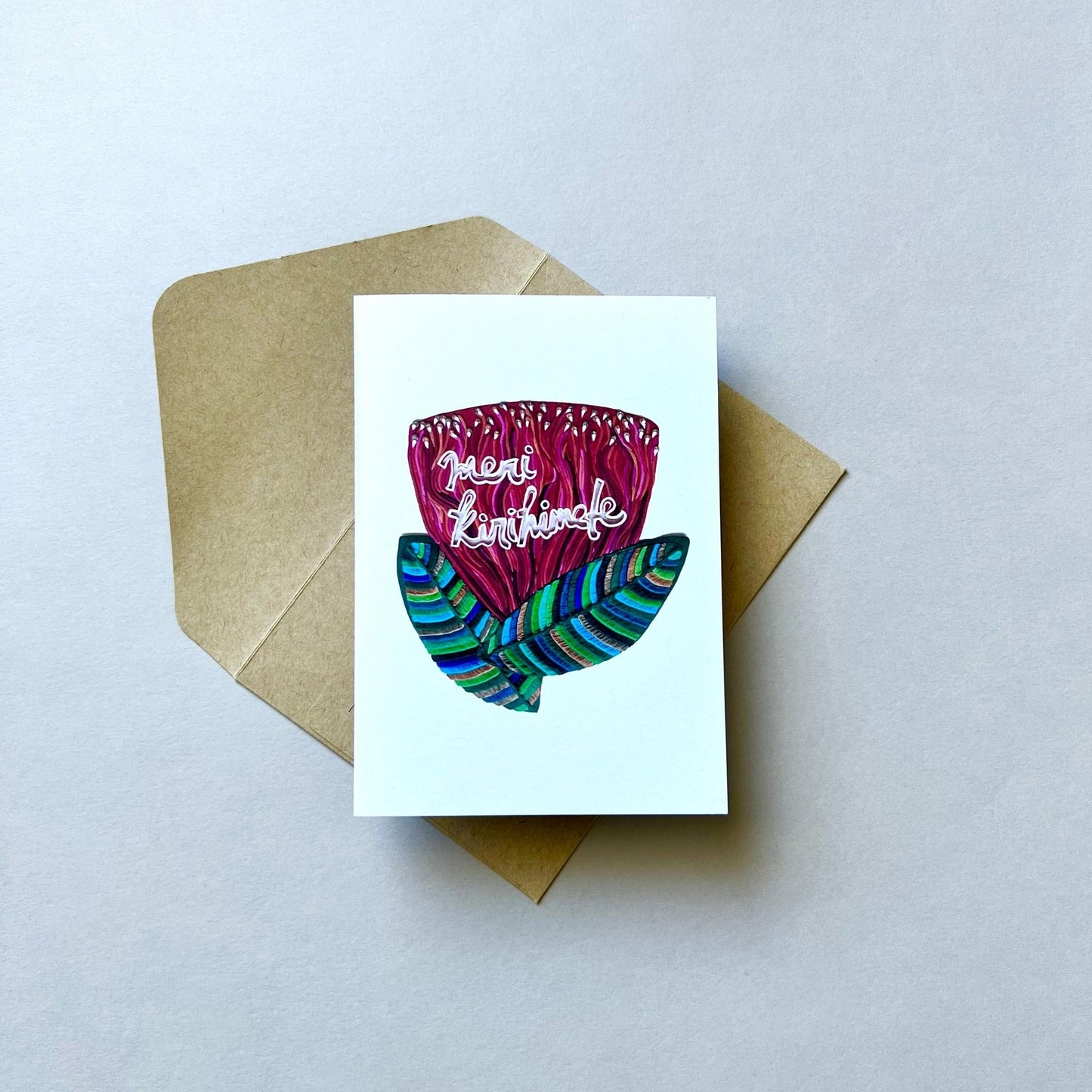 Set of 4 Pohutukawa Flowers Reusable Greeting Cards