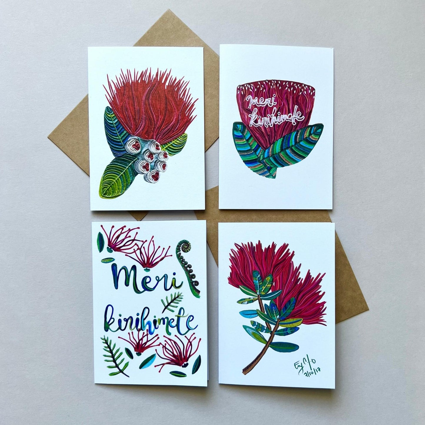 The Pohutukawa Flowers Reusable Greeting Card