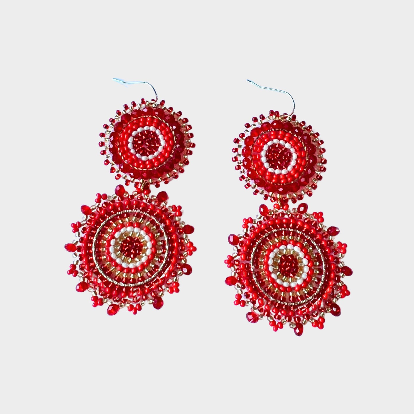 Circle Red Large Earrings