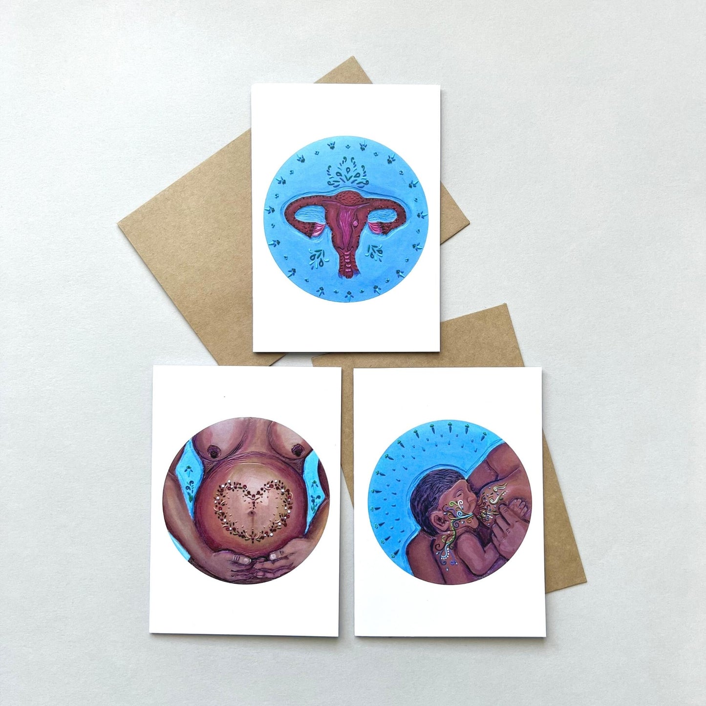 Set of 3 Maternity Reusable Greeting Card