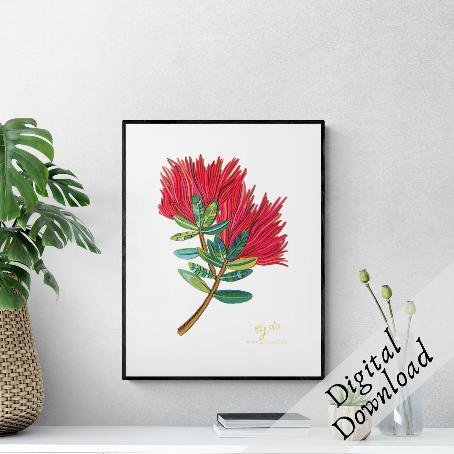 The Pohutukawa Flowers - Downloadable Print