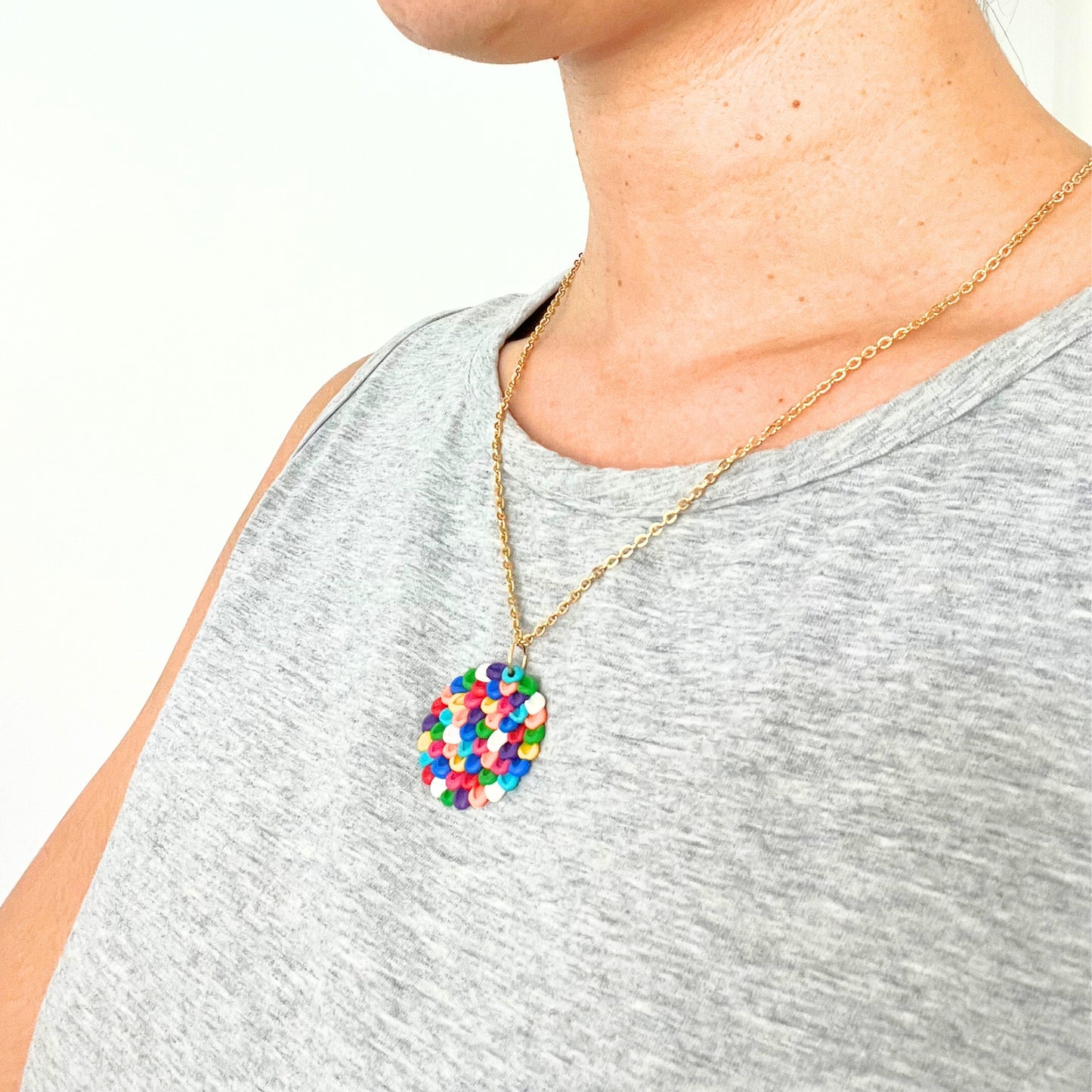 Colourful Feathers (Large) Necklace