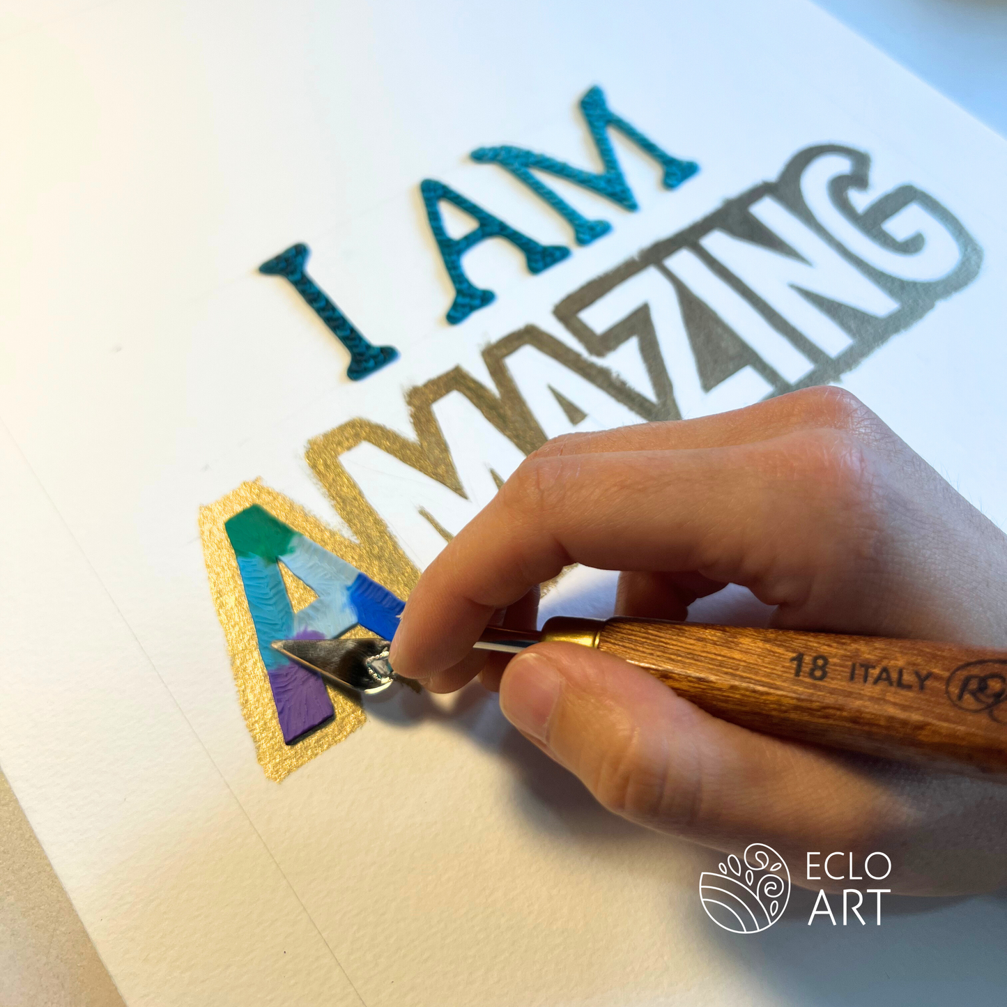 "I AM AMAZING" Clay Art Piece