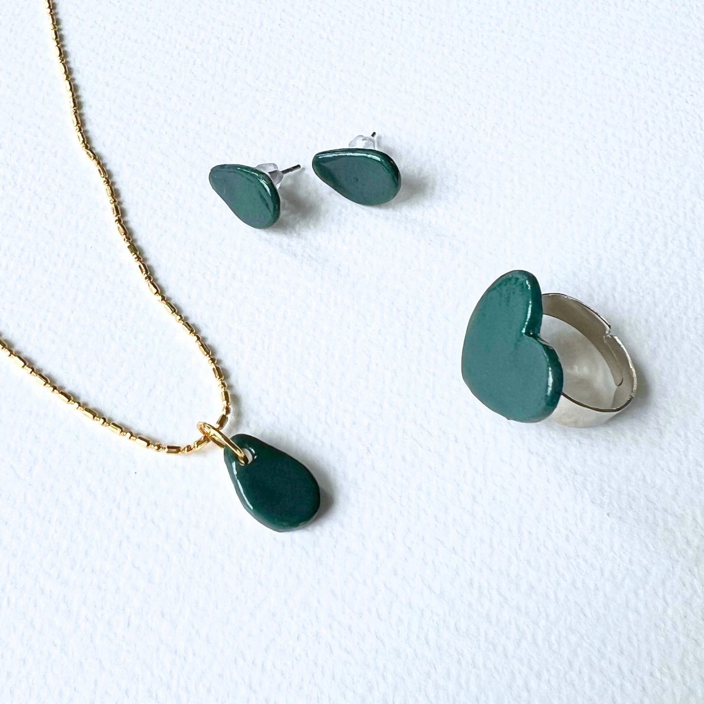 Whispers of The Forest Set - Earrings, Studs, Ring and Necklace