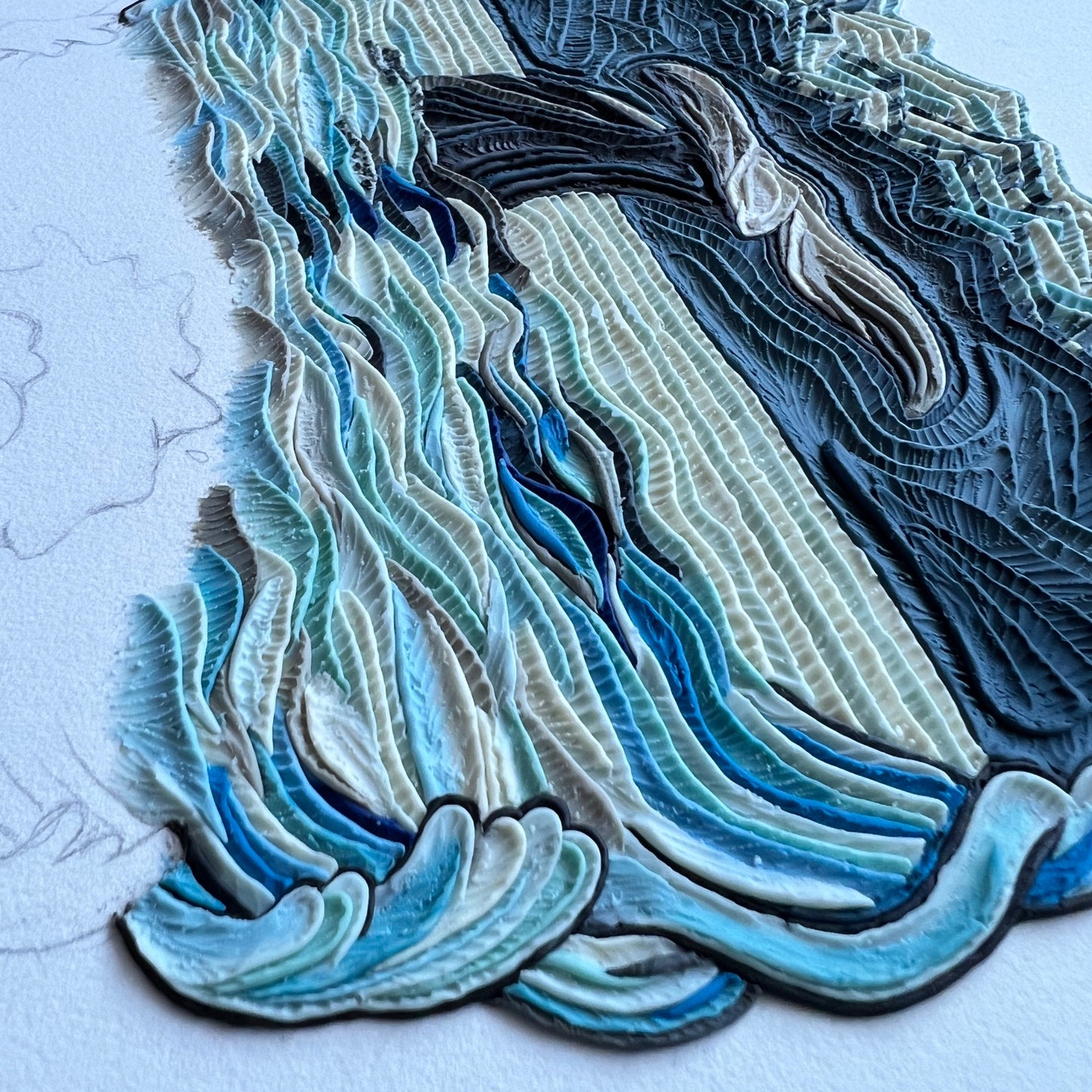 ''Ocean's Symphony'' Original Clay Art Piece