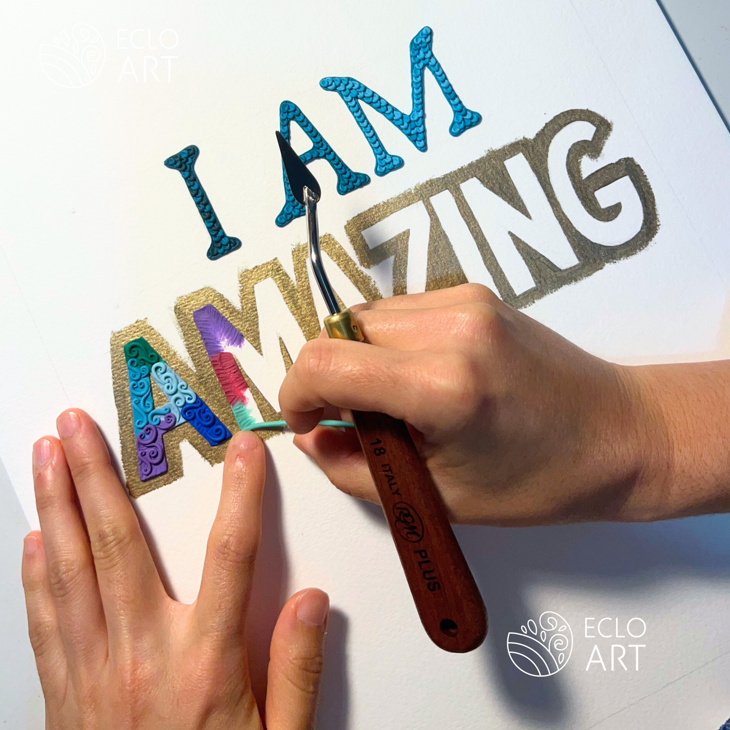 "I AM AMAZING" Clay Art Piece
