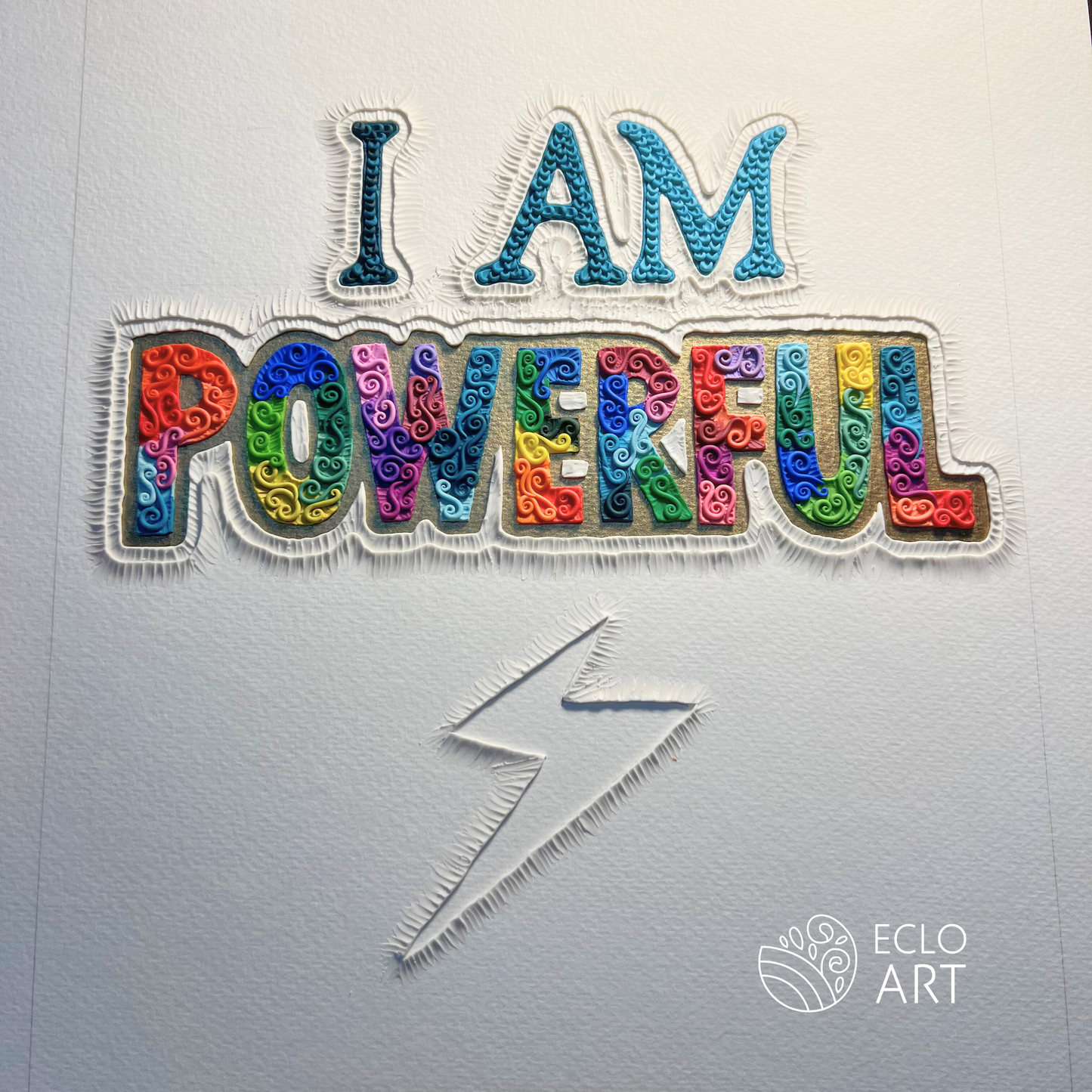 "I AM POWERFUL" Clay Art Piece