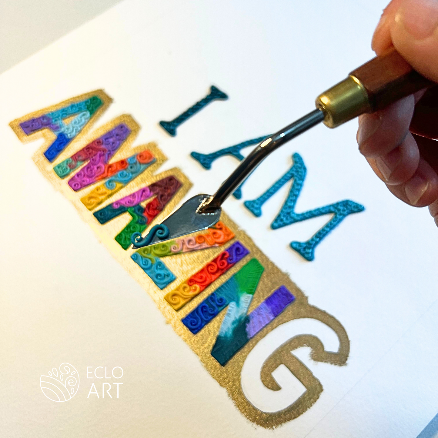 "I AM AMAZING" Clay Art Piece