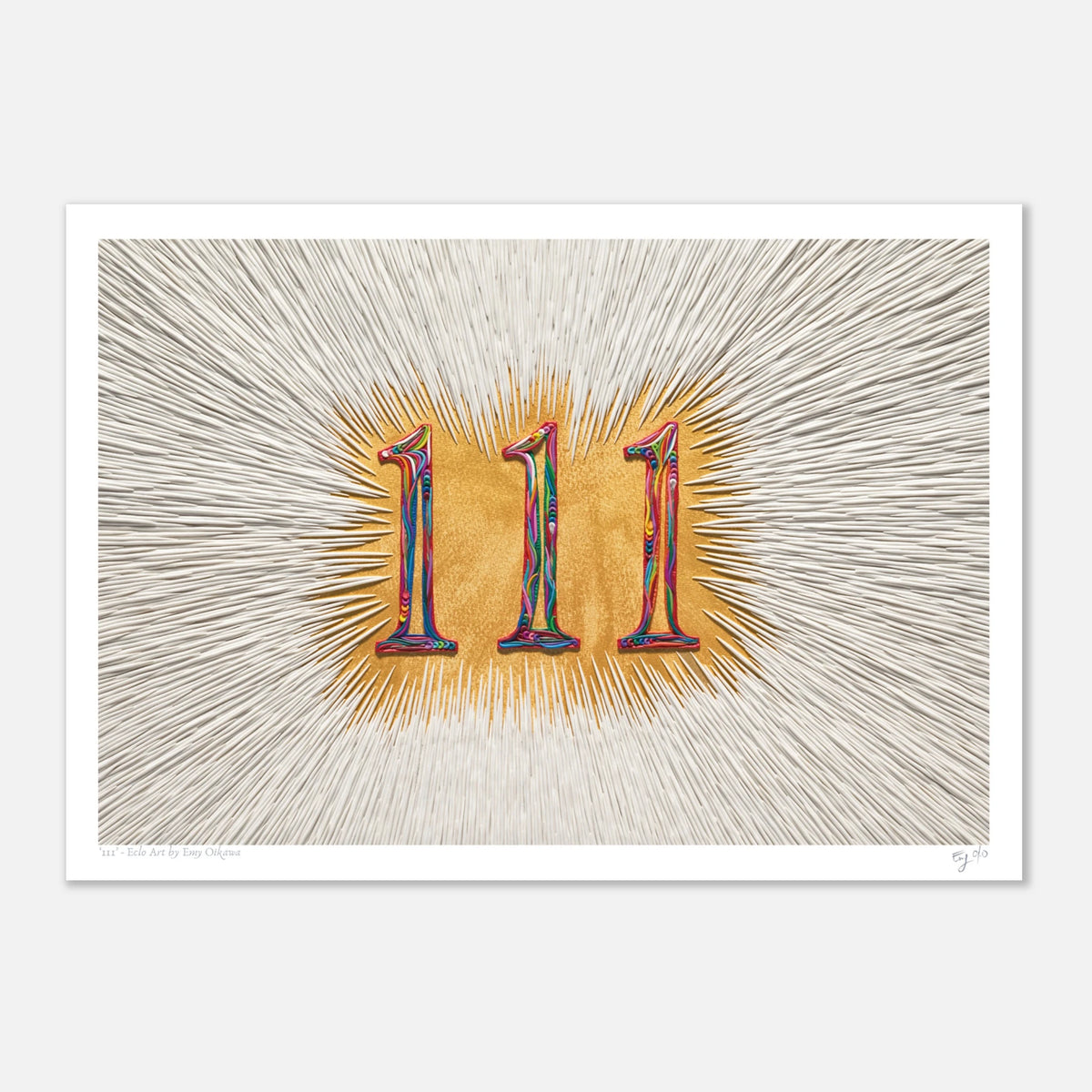 111 (Angel Number) A3 Clay Art Print by New Zeaalnd artist Emy Oikawa from Eclo Art.