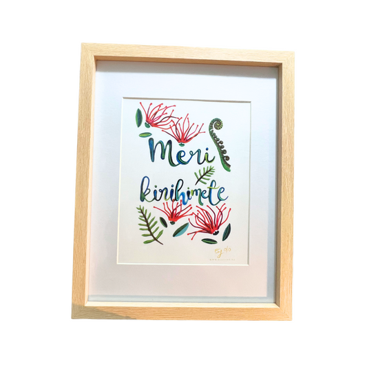 Meri Kirihimete Framed Art Print