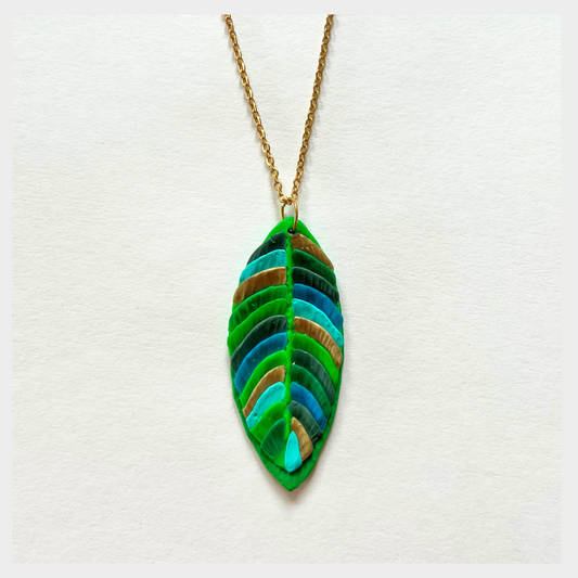 Leaf Polymer Clay Necklace