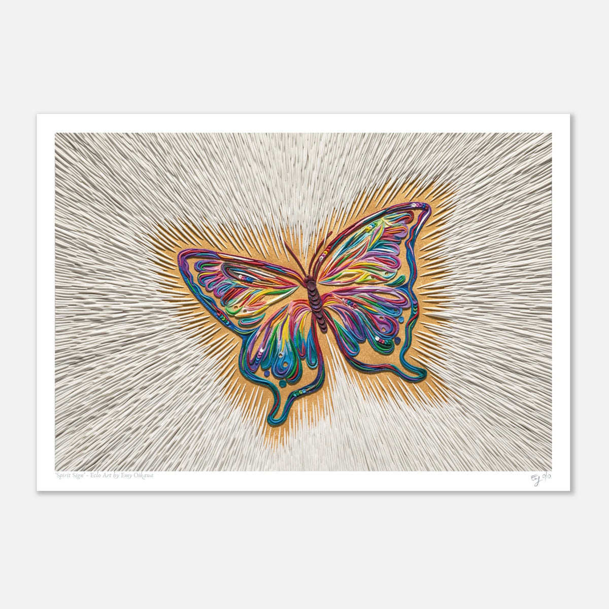 Spirit Sign (The Butterfly) A3 plasticine art print, by New Zealand artist Emy Oikawa.