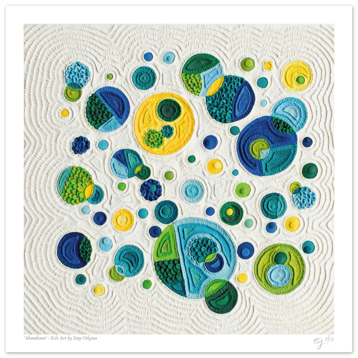 ''Abundance'' clay art print, When you trust in the abundance of the universe, life transforms into a masterpiece of limitless opportunities. By clay artist Emy Oikawa from Eclo art