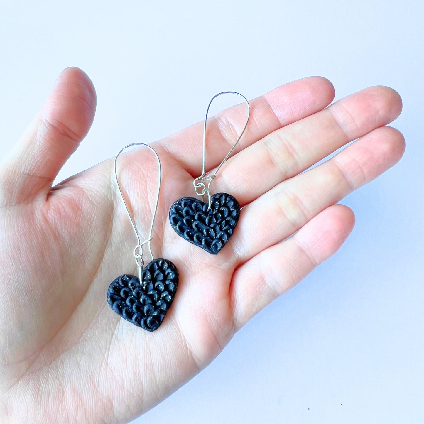 Black Heart Earrings