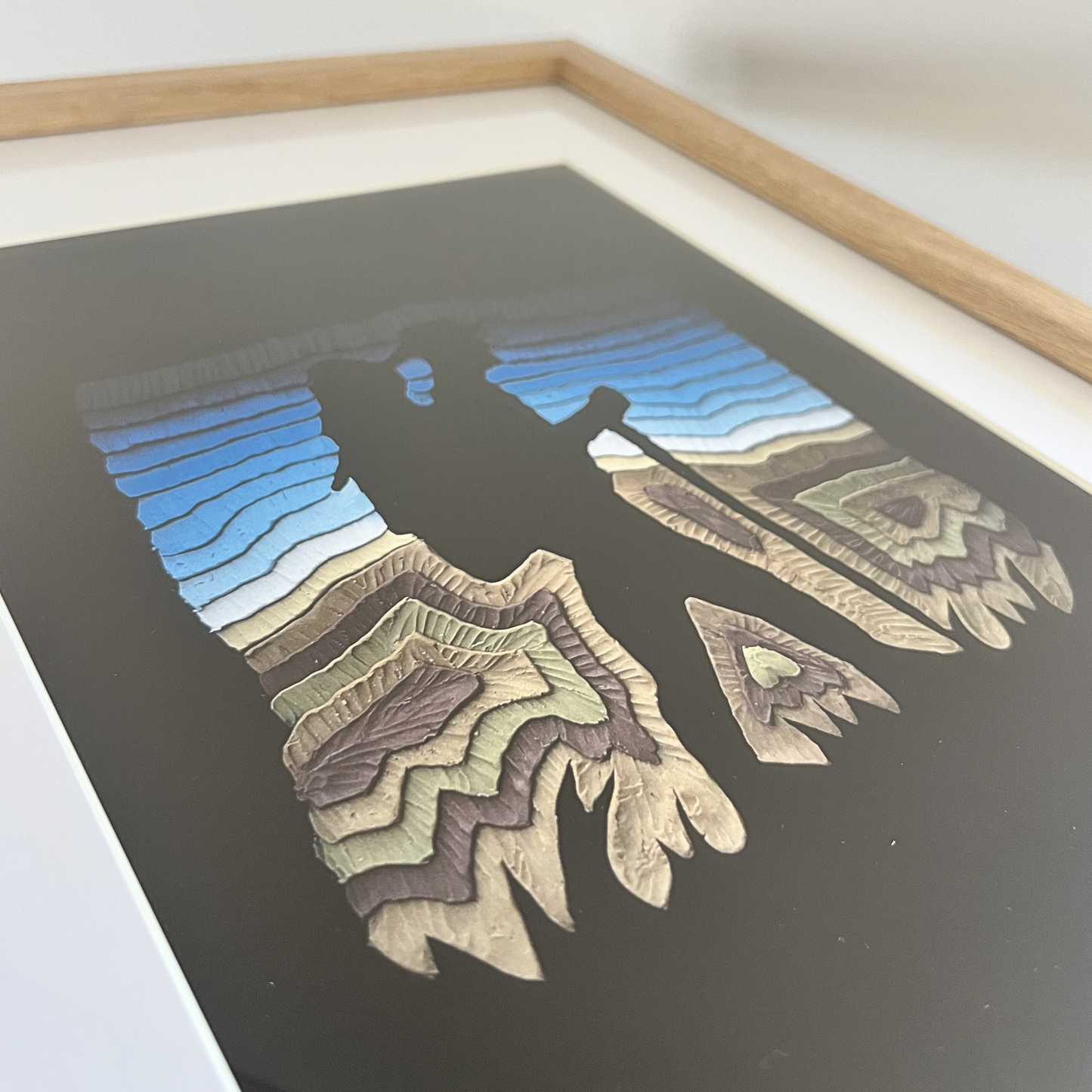 Hiking Framed Clay Art Print